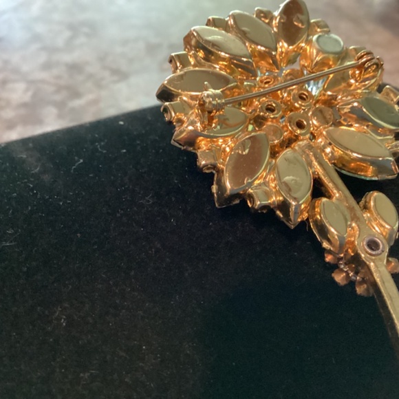 VINTAGE 1950’S  JULIANA CLEAR CRYSTAL RHINESTONE Brooch ARTICULATED MOMS - Picture 4 of 10